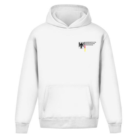 Bundesinstitut – Sudadera con capucha oversize, unisex | Blanco ártico