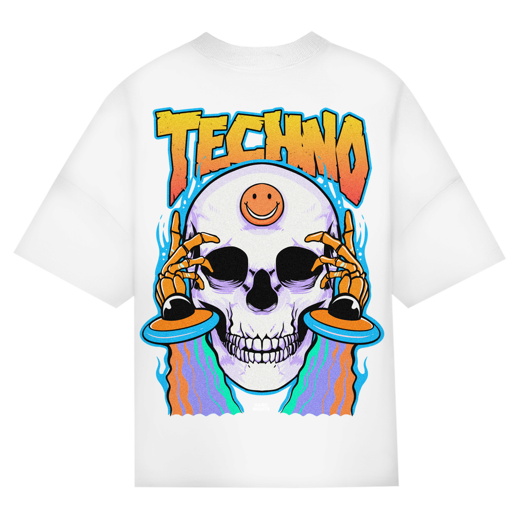 Trippy Techno Skull – T-shirt oversize