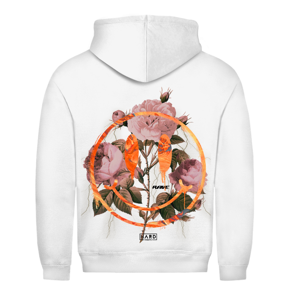 Smiley – Sudadera con capucha básica, de algodón, para looks techno y rave | Blanco ártico