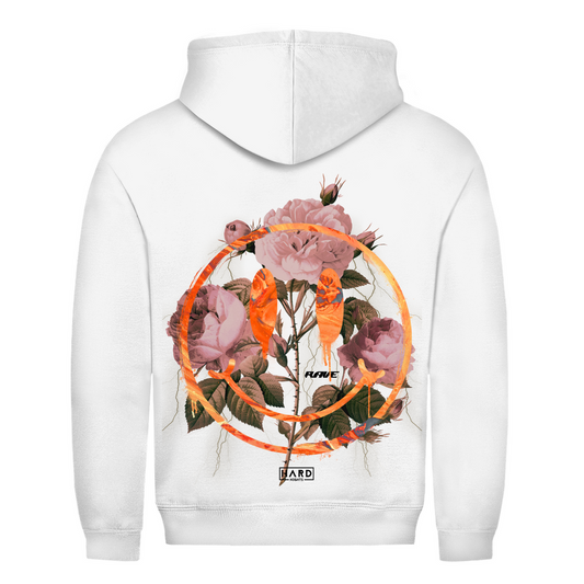 Smiley – Felpa con cappuccio basic, in cotone, per look techno e rave | Bianco artico
