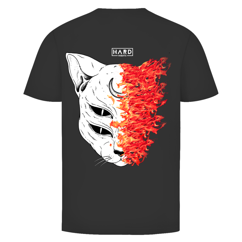 Burning Cat basic T-shirt – unisex | Zwart
