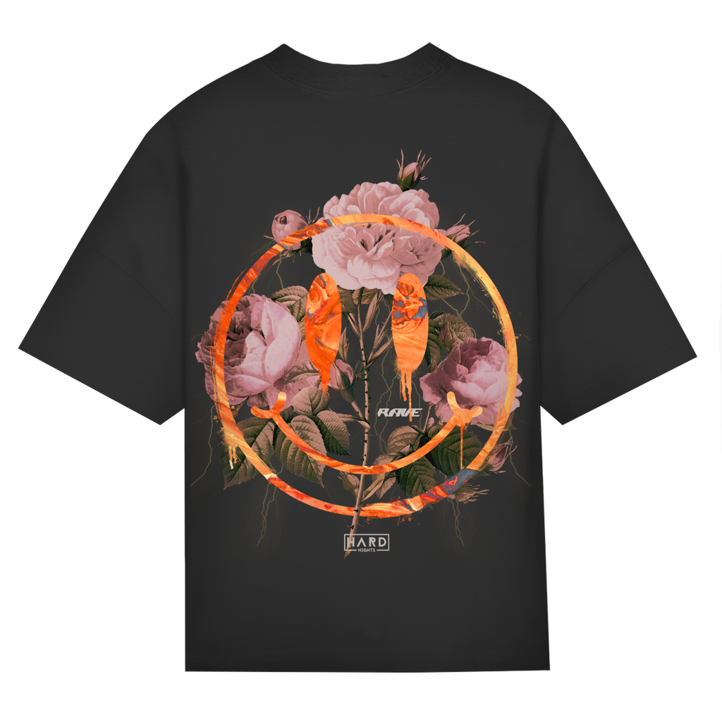 Smiley Oversized Shirt aus Bio-Baumwolle für Techno und Rave | Black