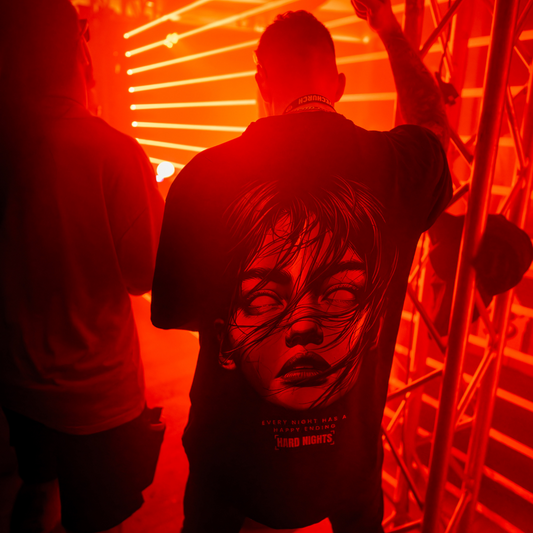 Maglietta oversize, in cotone, per look techno, rave e streetwear