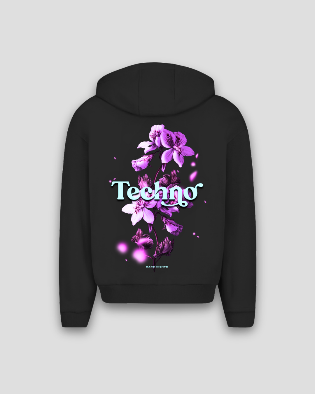 Techno Flowers – Oversized zip-hoodie