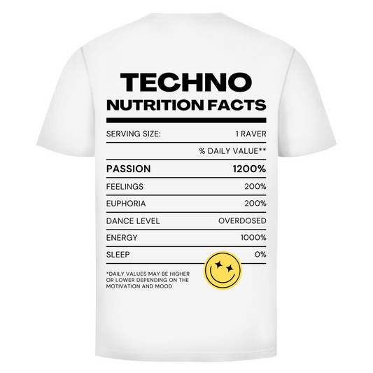 Techno Nutrition Facts – Maglietta basic | Bianco