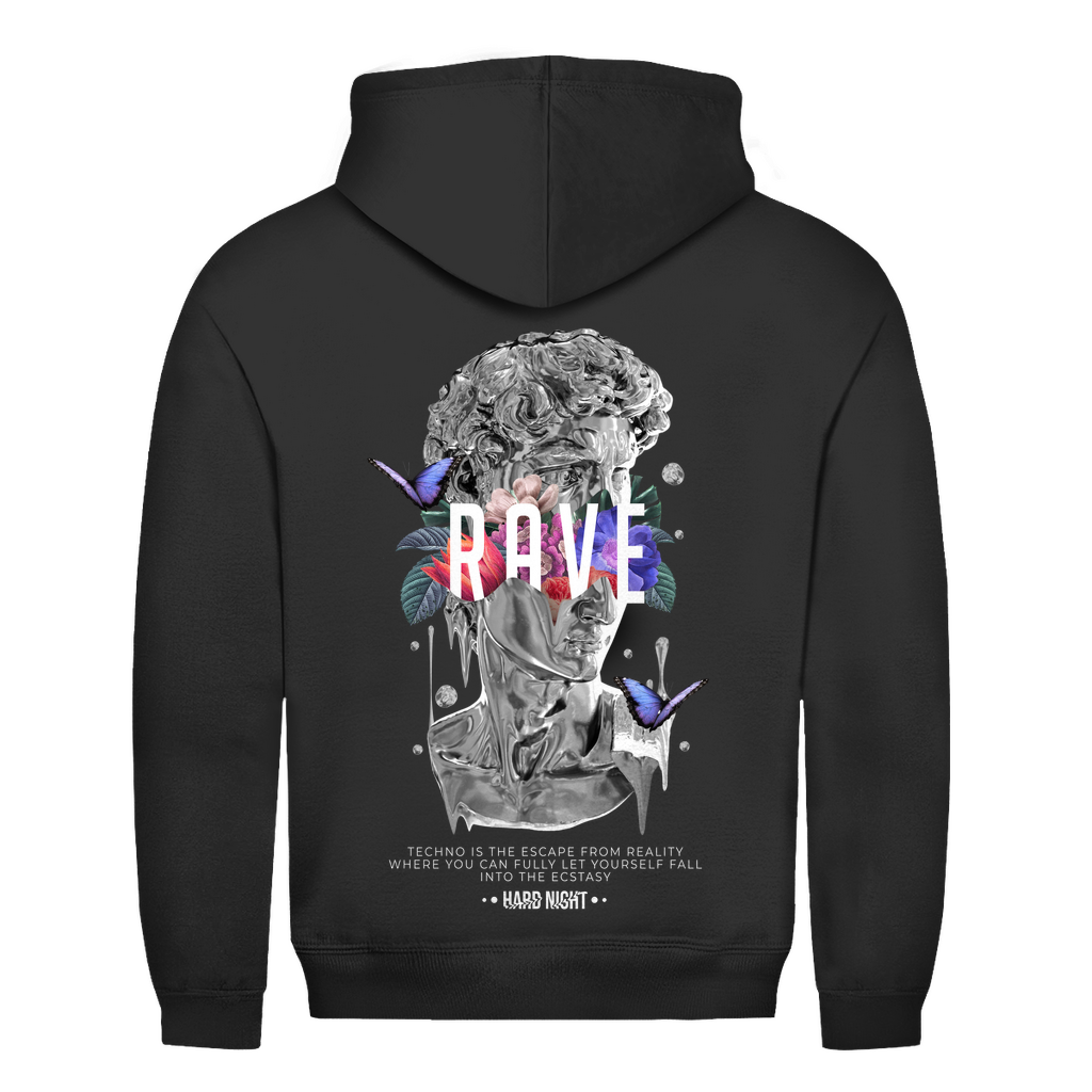 Greek Rave Basic Hoodie Unisex, Baumwoll Hoodie für Techno | Jet Black