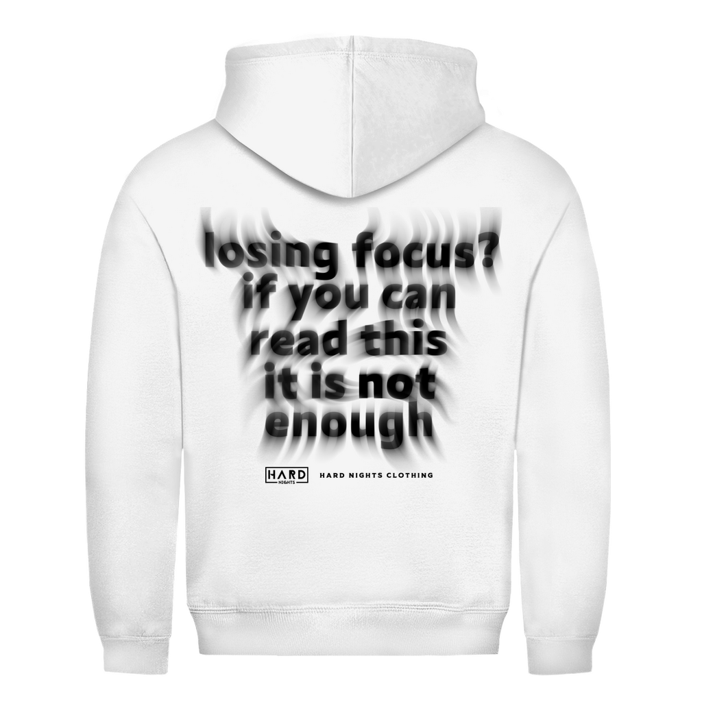 Felpa con cappuccio basic, unisex, in cotone, per techno e rave | Bianco artico