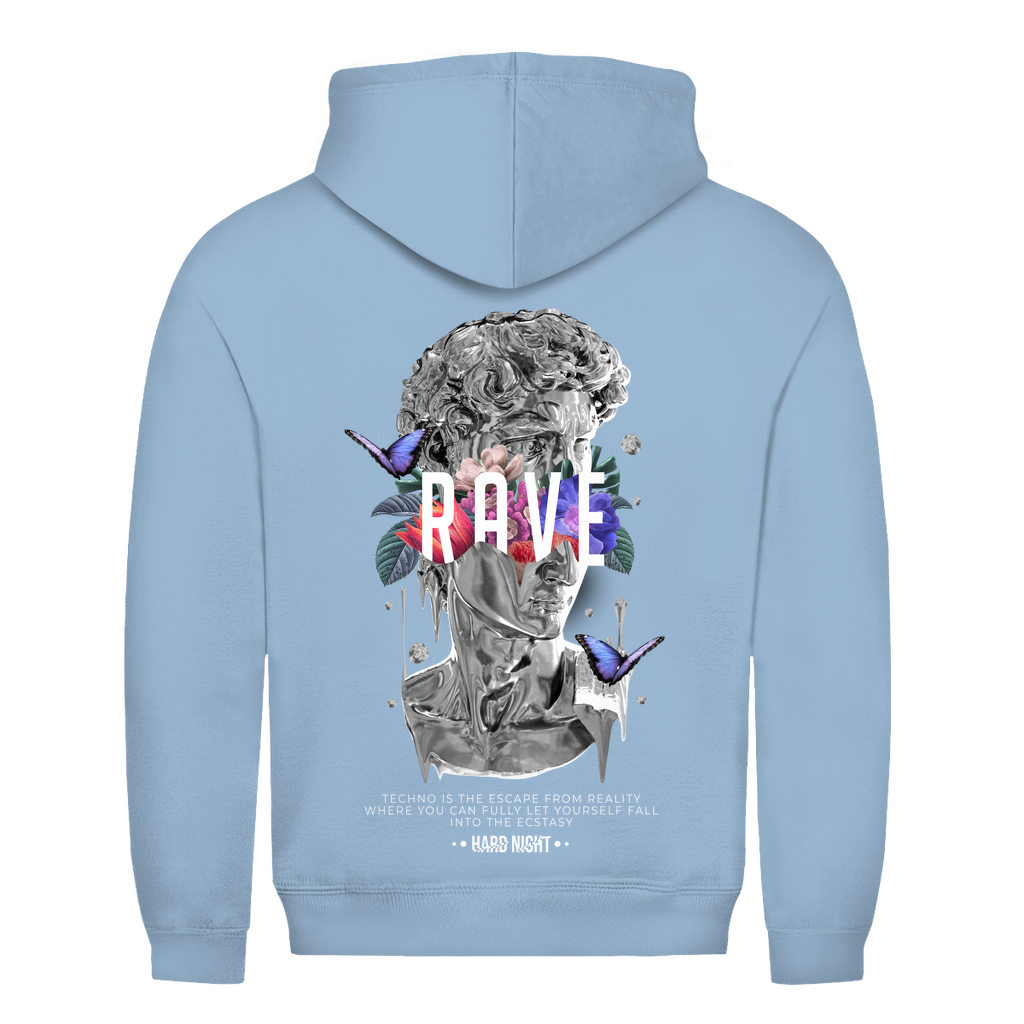 Greek Rave Basic Hoodie Unisex, Baumwoll Hoodie für Techno | Sky Blue