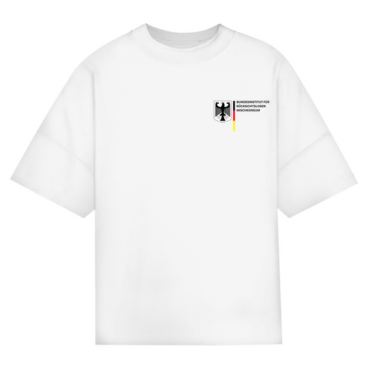 Bundesinstitut – Camiseta oversize, unisex | Blanco