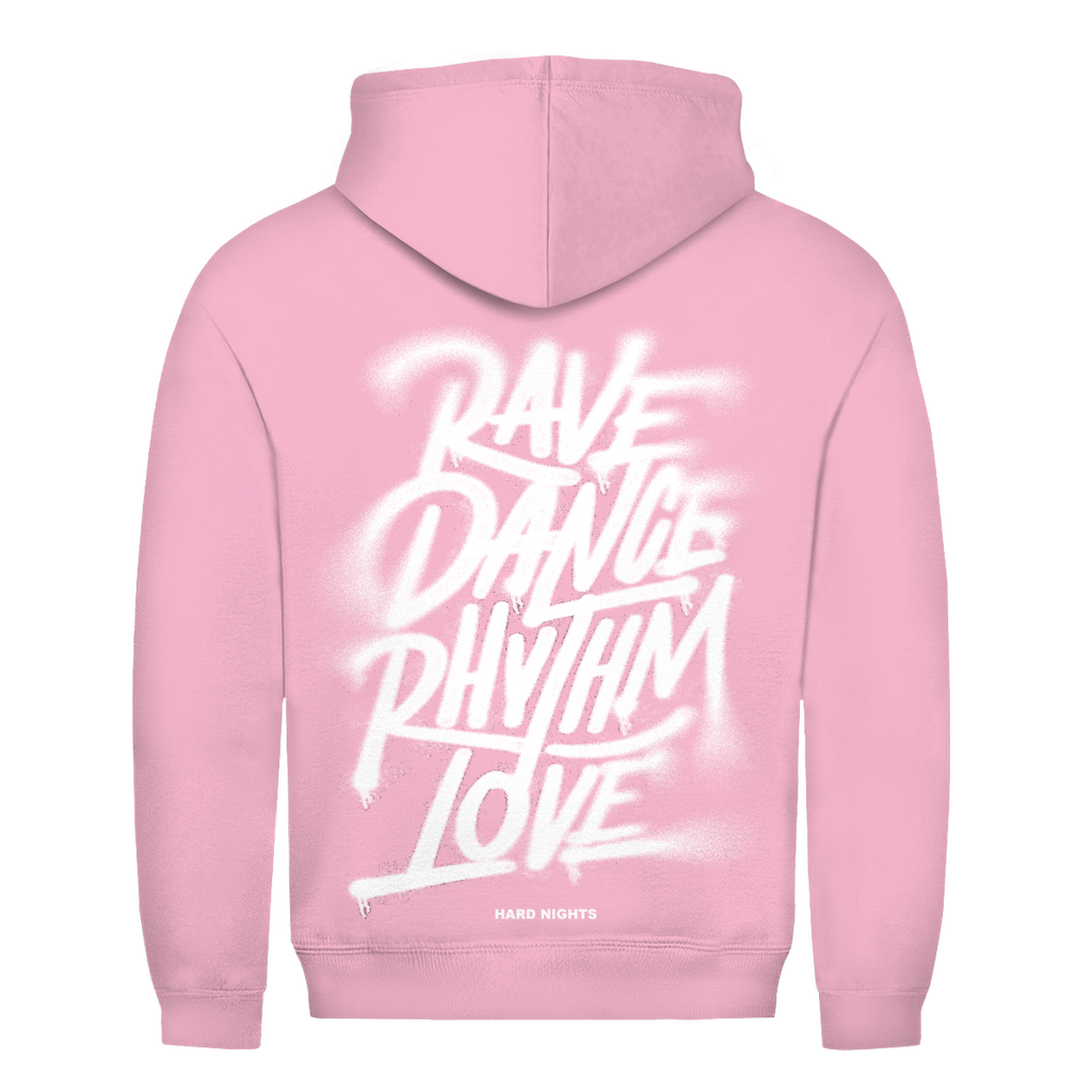 Felpa con cappuccio basic, in cotone, per techno e rave | Rosa baby