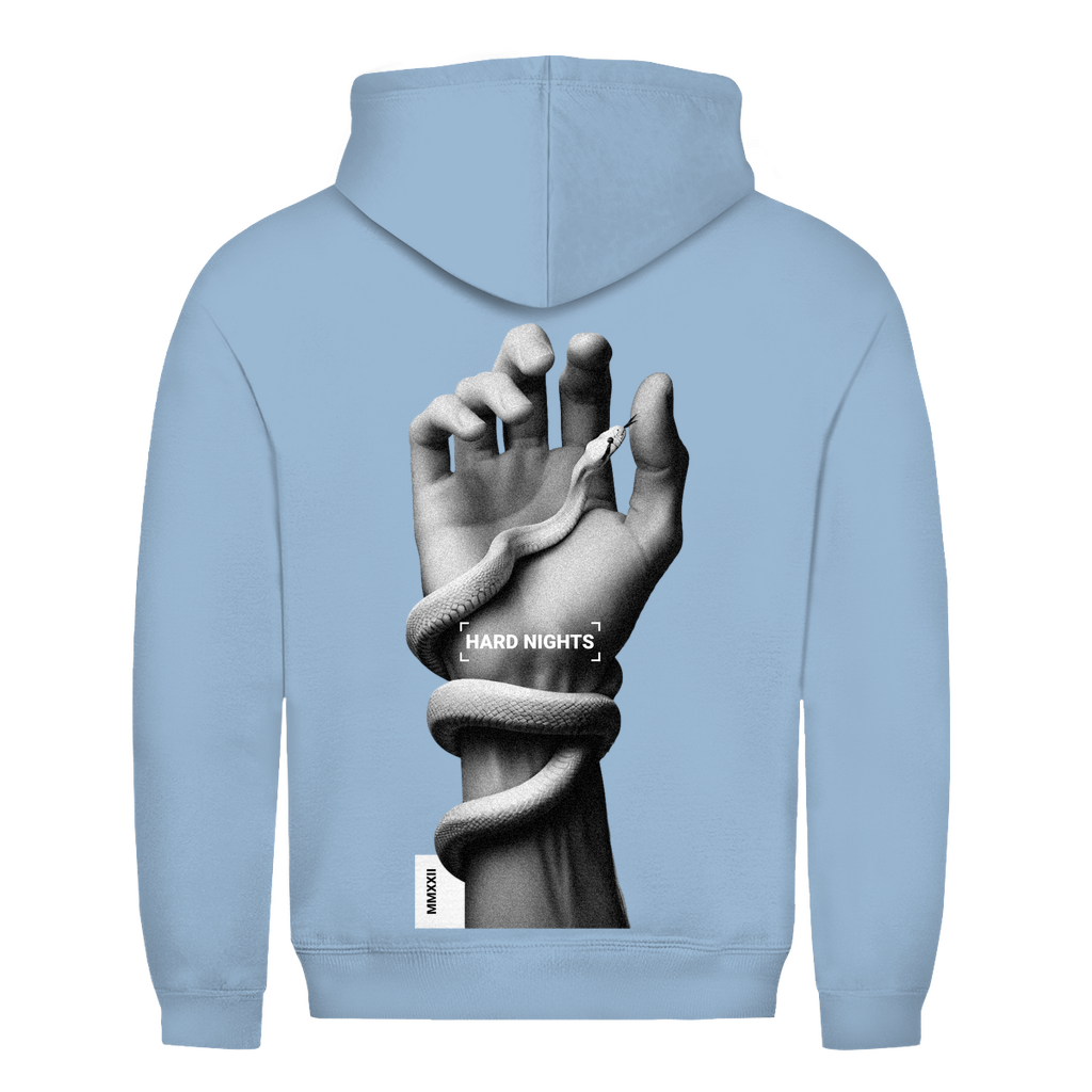Bluza z kapturem basic, z bawełny, na imprezy techno i rave | Błękitny