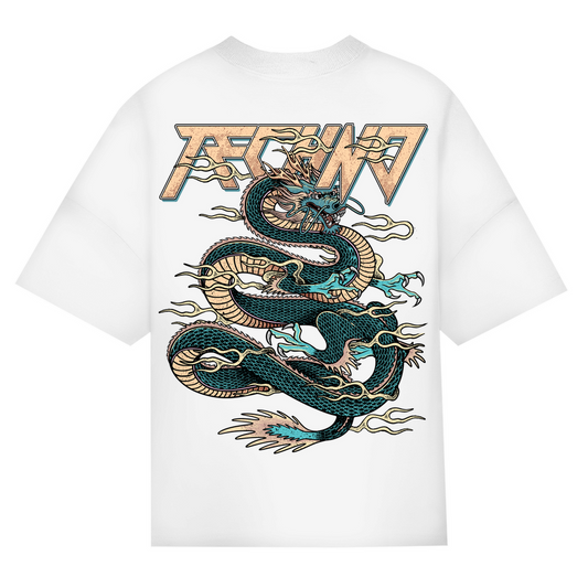 Techno Dragon Oversized Shirt | White