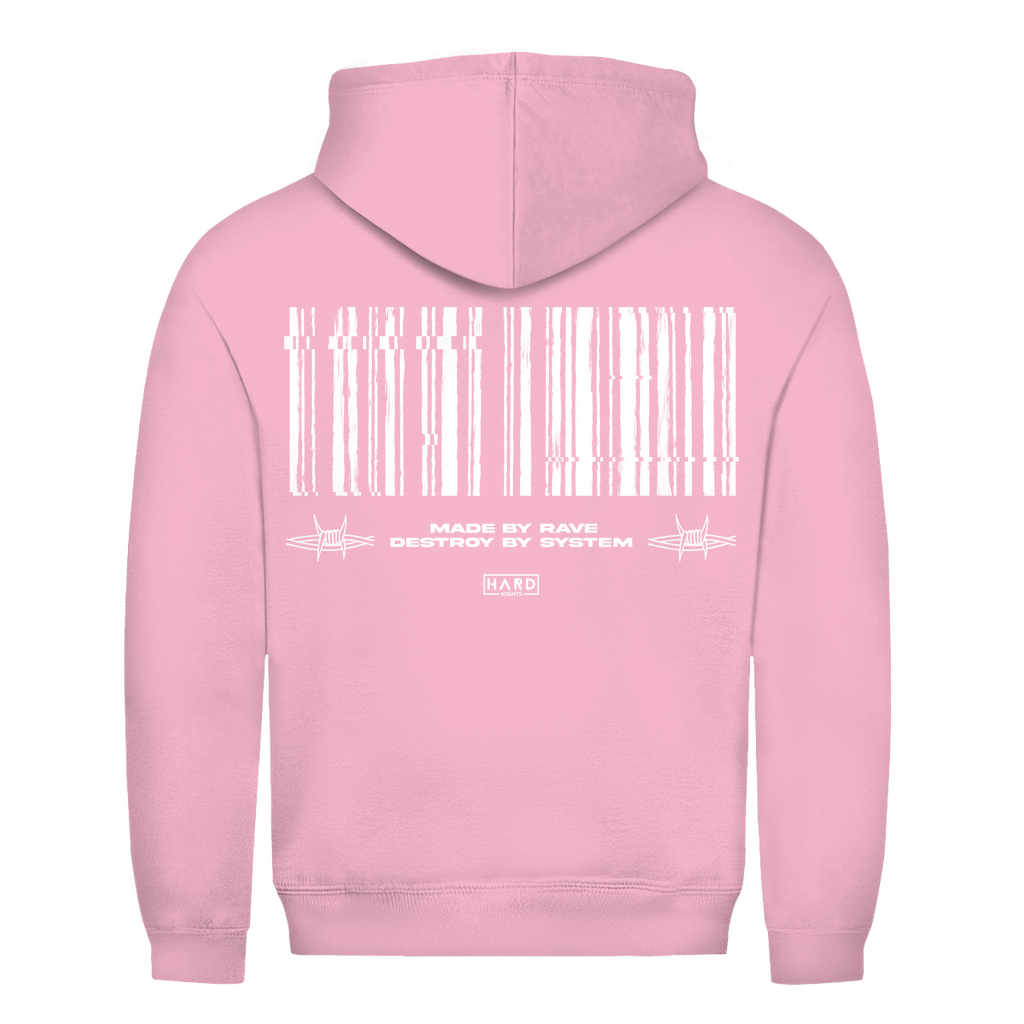 Felpa con cappuccio, per techno e rave | Rosa baby