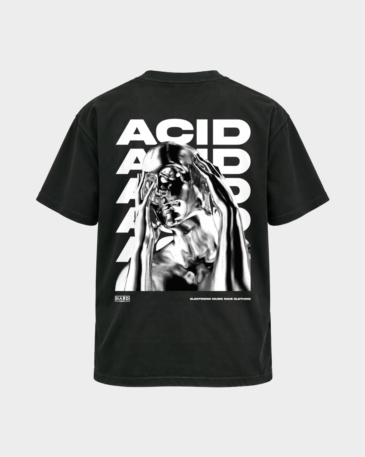 ACID Head – Basic Shirt in Schwarz, Rückenprint – Hard Nights