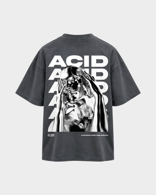 ACID Head – Oversized Shirt in Anthrazit, Rückenprint – Hard Nights