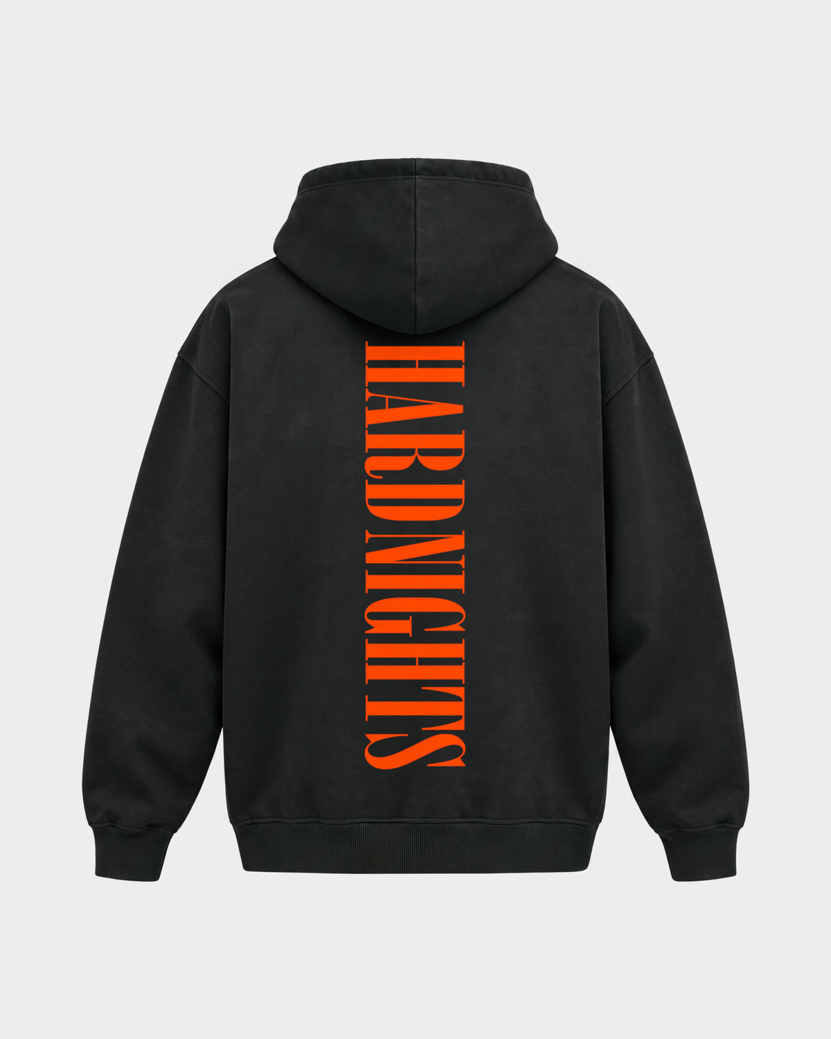Angel – Oversized Hoodie in Schwarz, Rückenprint – Hard Nights