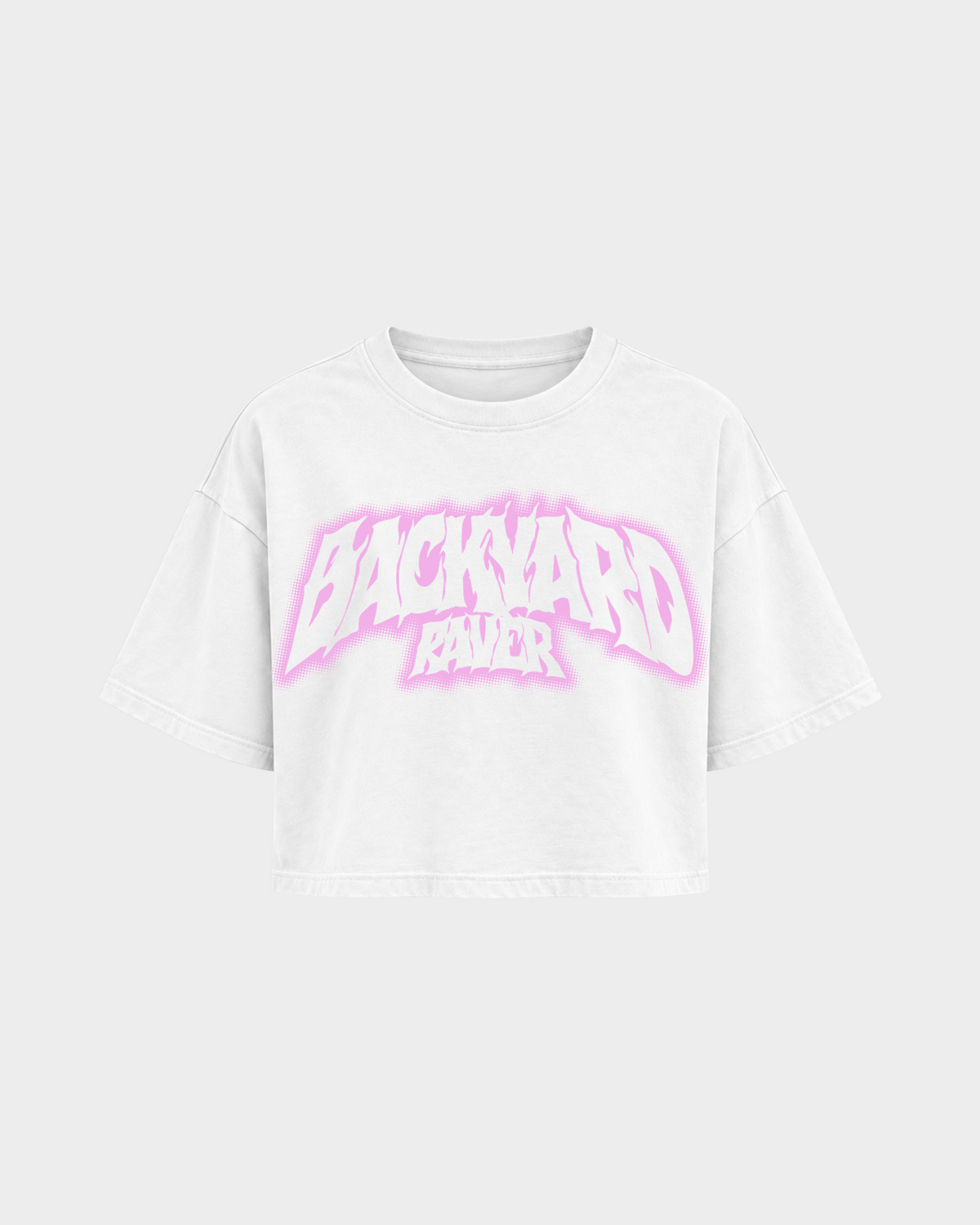 Backyard raver – Crop Top in Weiß – Vorderansicht