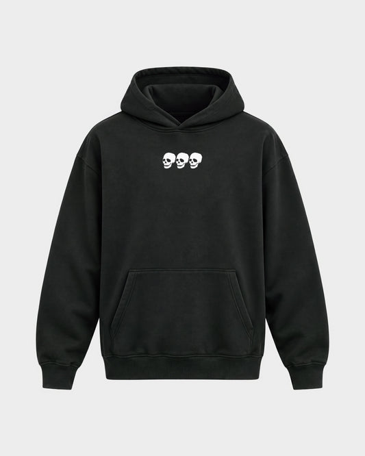 Born for rave – Oversized Hoodie in Schwarz, Frontprint – Hard Nights