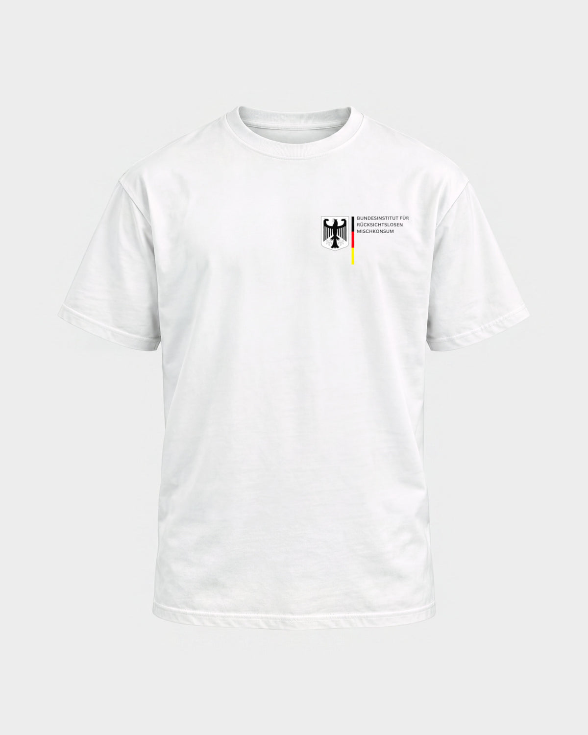 Bundesinstitut – Basic Shirt in Weiß, Frontprint – Hard Nights