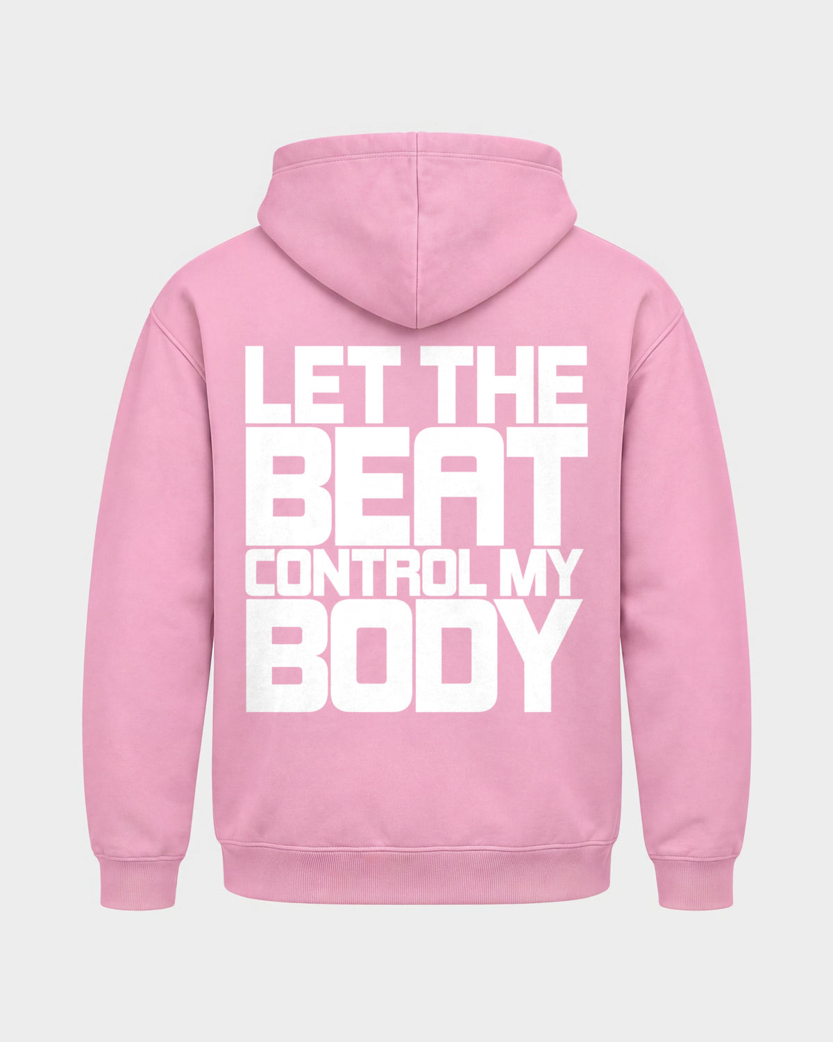 Control my body – Basic Hoodie in Babyrosa, Rückenprint – Hard Nights