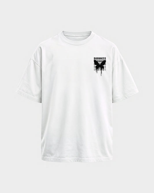 Darkness butterfly – Oversized Shirt in Weiß, Frontprint – Hard Nights