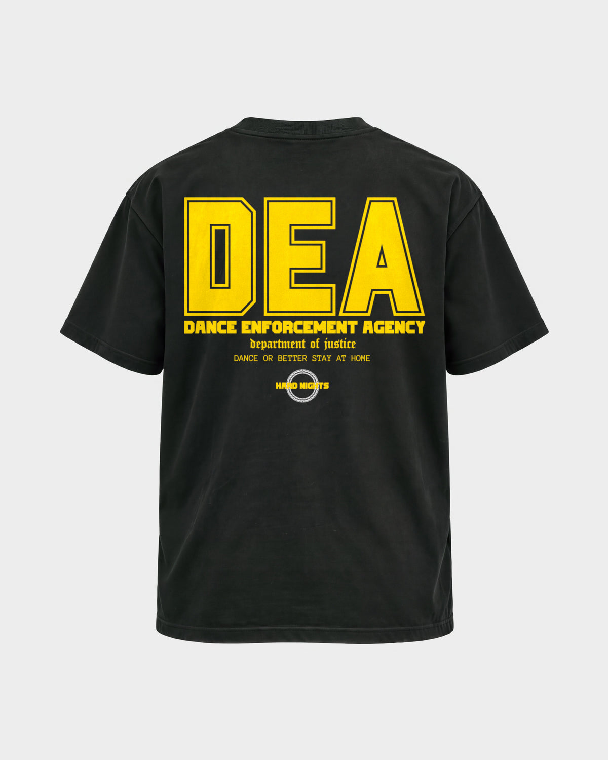 DEA – Basic Shirt in Schwarz, Rückenprint – Hard Nights