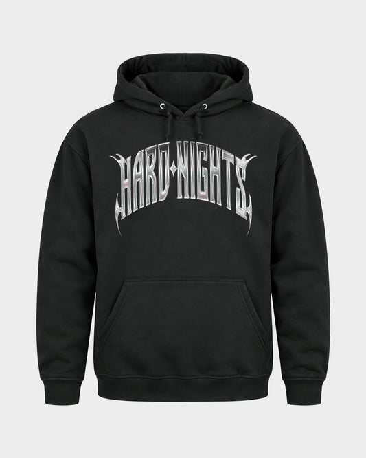 Hard Dog – Basic Hoodie in Schwarz, Frontprint – Hard Nights
