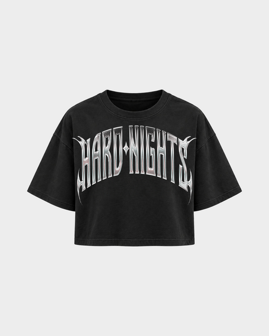 Hard Dog – Crop Top in Schwarz – Vorderansicht