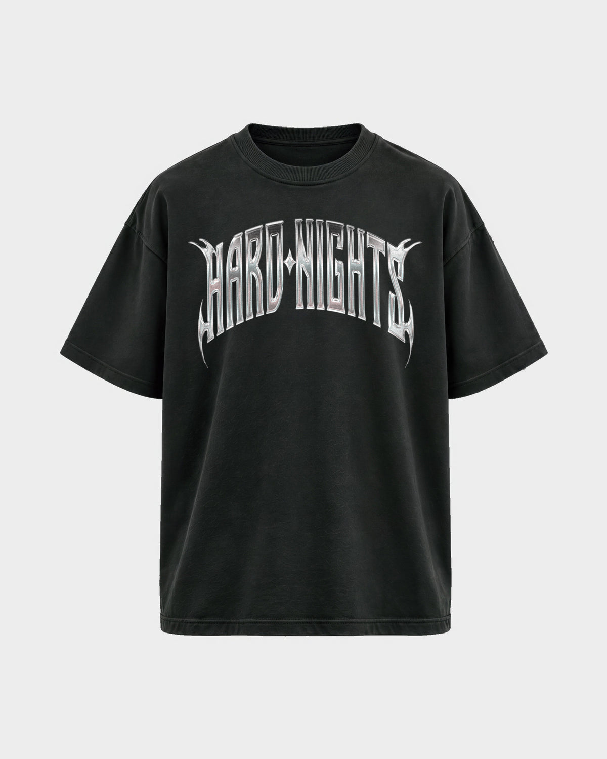 Hard Dog – Oversized Shirt in Schwarz, Frontprint – Hard Nights