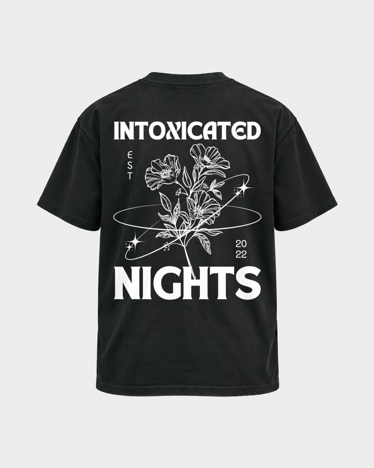 Intoxicated Nights – Basic Shirt in Schwarz, Rückenprint – Hard Nights