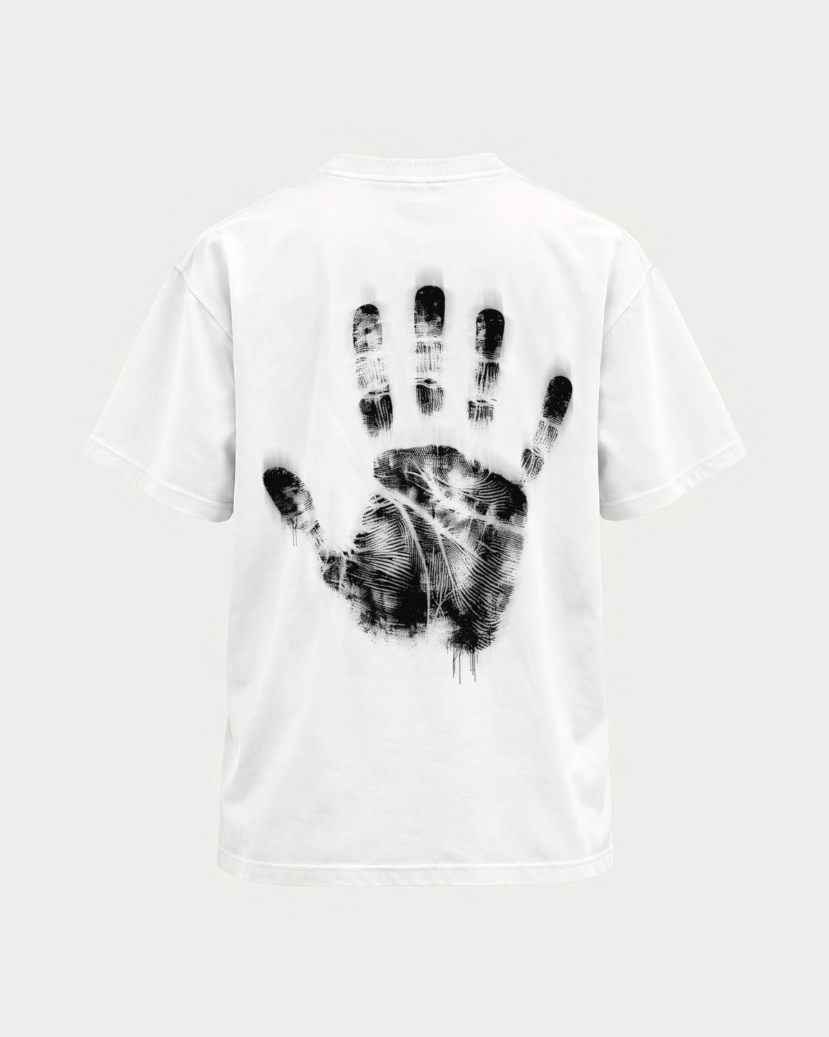 Last night a dj saved my life – Basic Shirt in Weiß, Rückenprint – Hard Nights