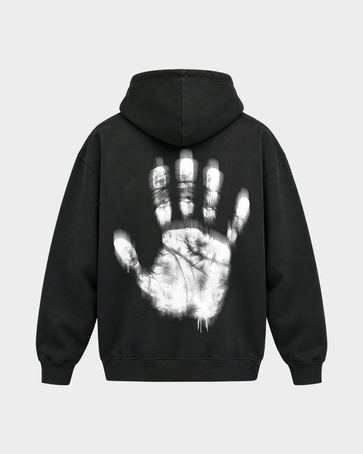 Last night a dj saved my life – Oversized Hoodie in Schwarz, Rückenprint – Hard Nights