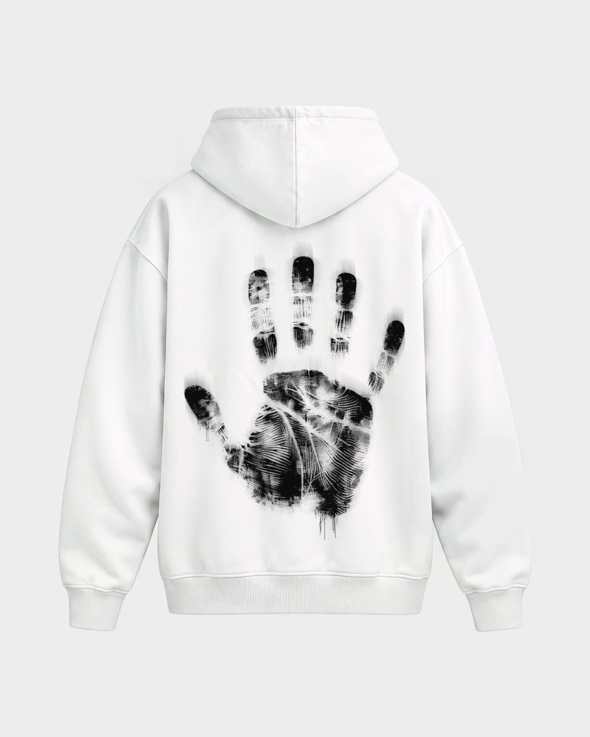 Last night a dj saved my life – Oversized Hoodie in Weiß, Rückenprint – Hard Nights