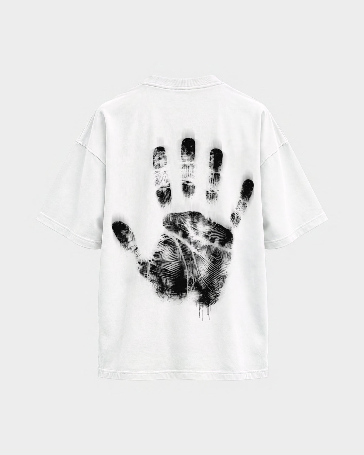 Last night a dj saved my life – Oversized Shirt in Weiß, Rückenprint – Hard Nights