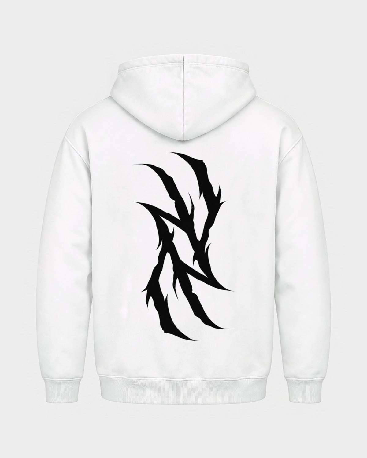 Monday you bastard – Basic Hoodie in Weiß, Rückenprint – Hard Nights