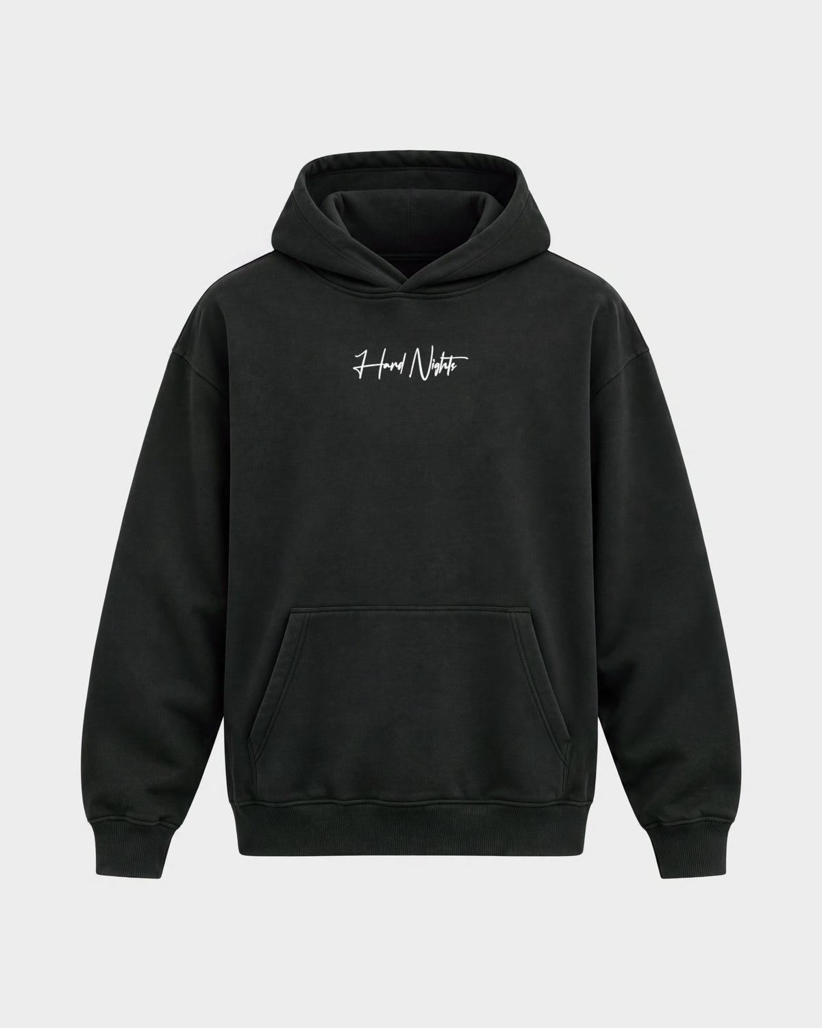 Passion – Oversized Hoodie in Schwarz, Frontprint – Hard Nights