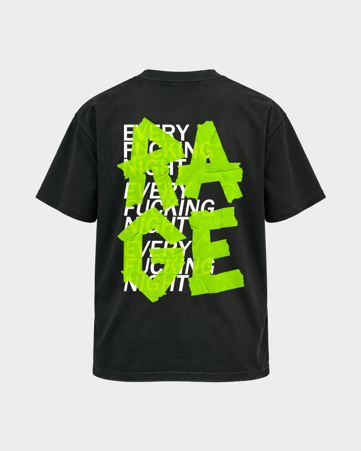 Rage – Basic Shirt in Schwarz, Rückenprint – Hard Nights