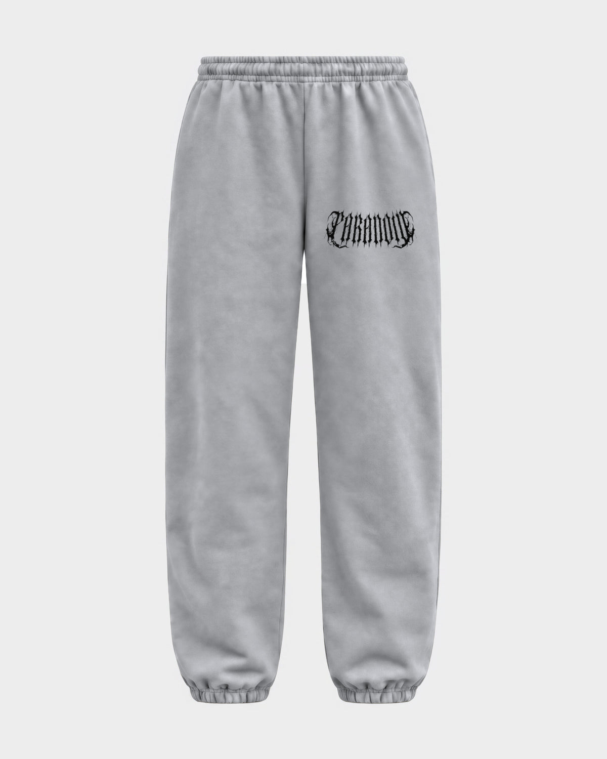 Rave Society – Sweatpants in Hellgrau, Print am Bein – Hard Nights