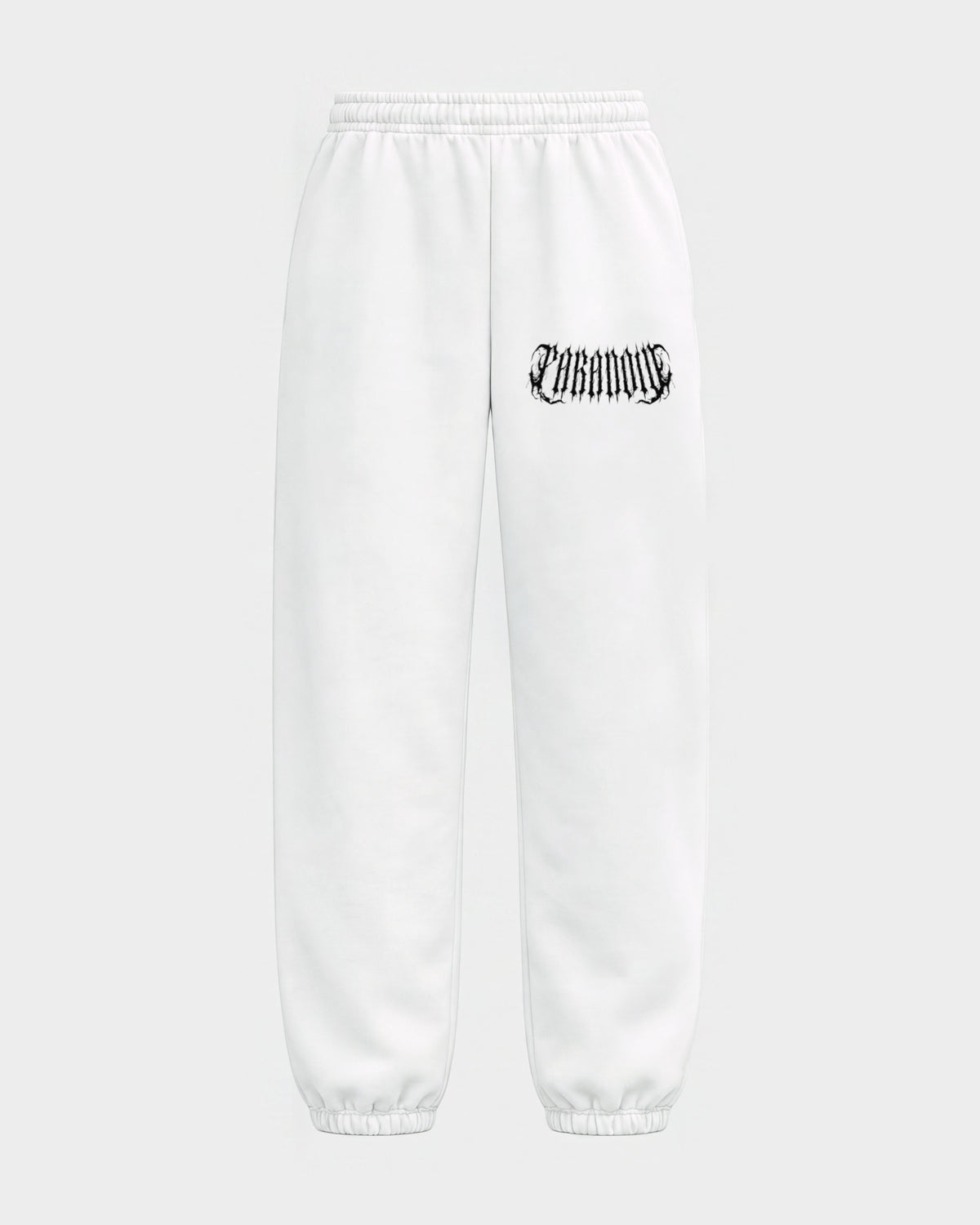Rave Society – Sweatpants in Weiß, Print am Bein – Hard Nights