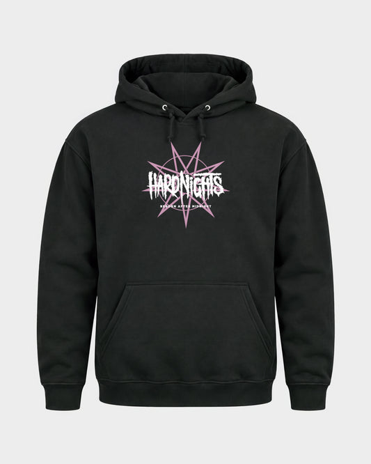 Reborn After Midnight – Basic Hoodie in Schwarz, Frontprint – Hard Nights