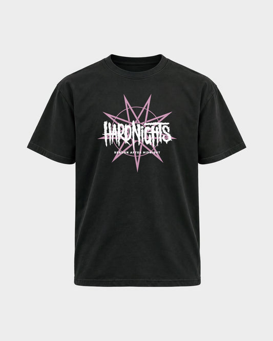 Reborn After Midnight – Basic Shirt in Schwarz, Frontprint – Hard Nights