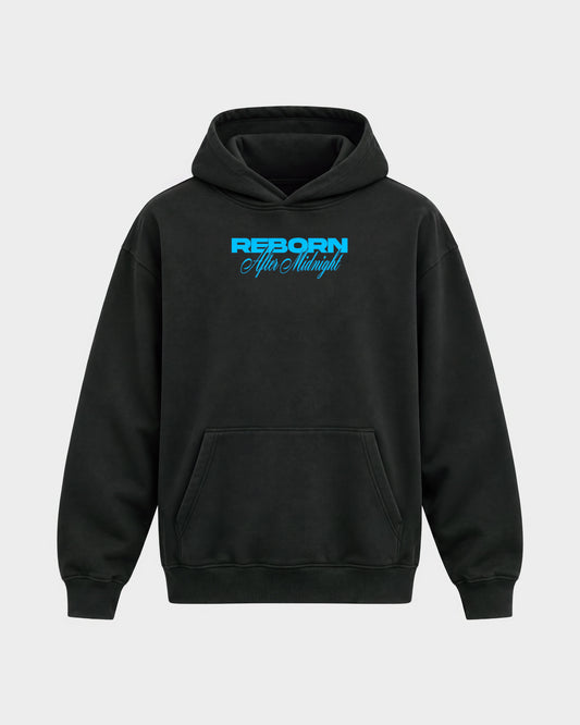 Reborn Snake – Oversized Hoodie in Schwarz, Frontprint – Hard Nights