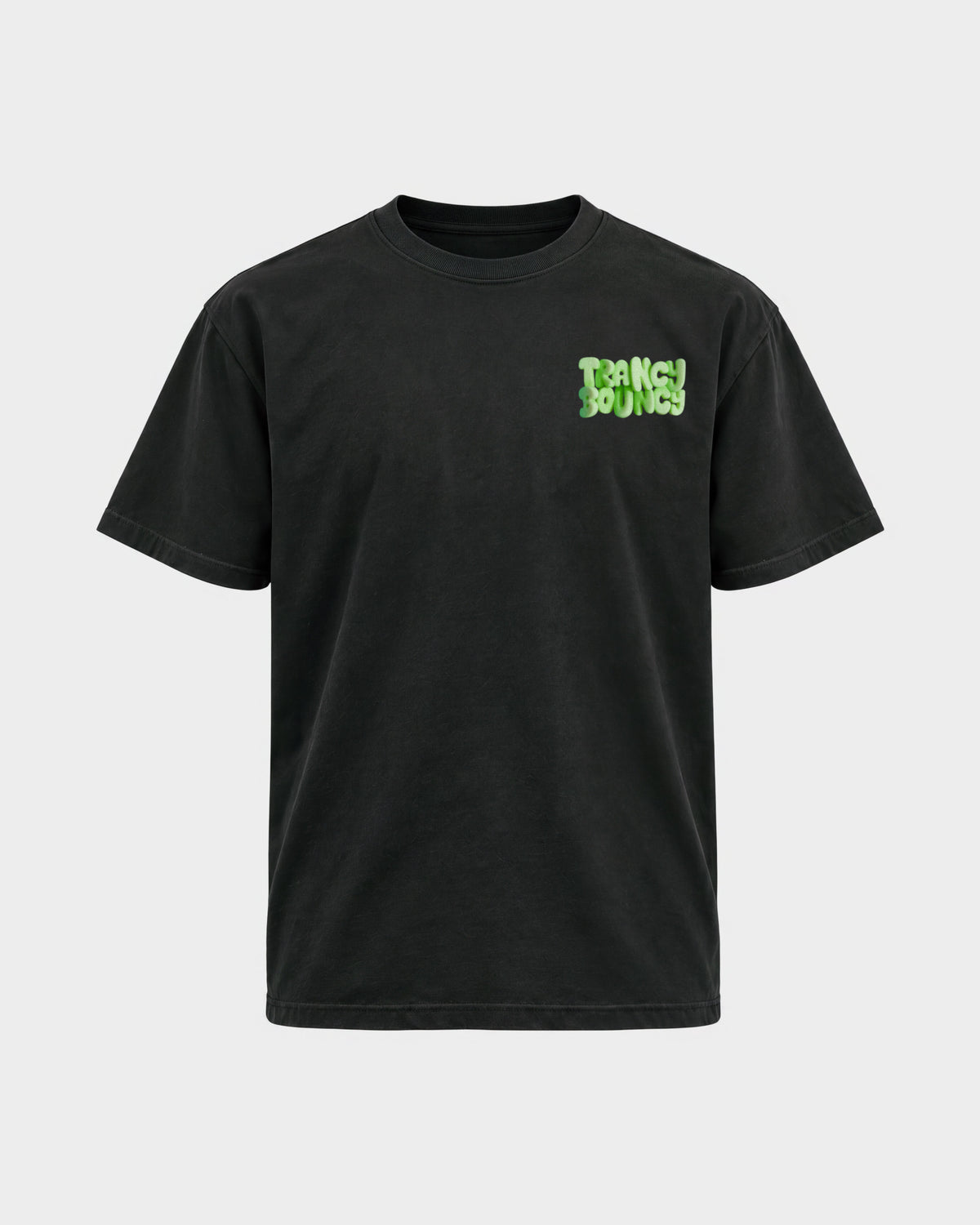 Trancy Bouncy Green – Basic Shirt in Schwarz, Frontprint – Hard Nights