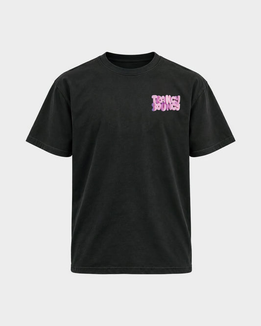 Trancy Bouncy Pink – Basic Shirt in Schwarz, Frontprint – Hard Nights