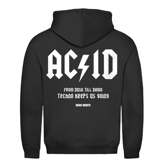 Techno Basic Hoodie aus Baumwolle für Rave und Streetwear | Jet Black
