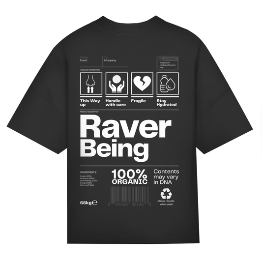 Raver Being – T-shirt oversize | Noir