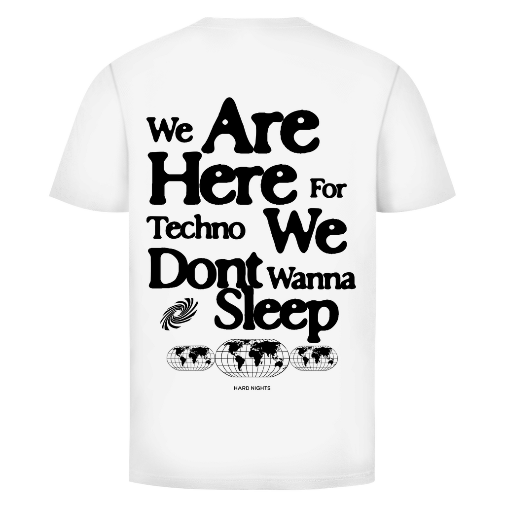 We are here for techno Basic Shirt aus Bio-Baumwolle | White