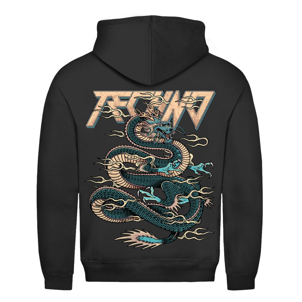 Techno Dragon Basic Hoodie aus 100% Baumwolle | Jet Black

