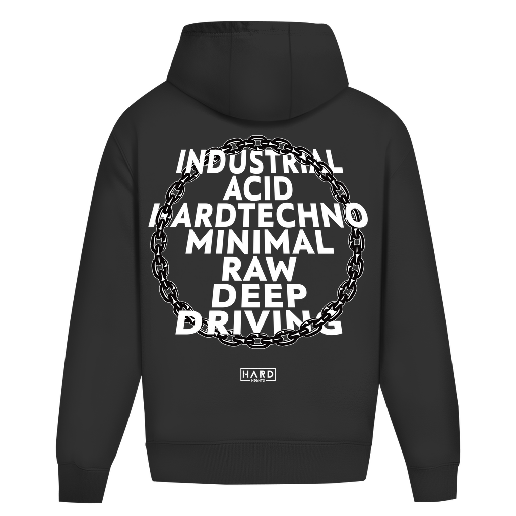 Techno Oversized Hoodie aus Baumwolle für Rave