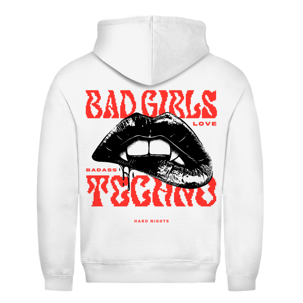 Techno Hoodie aus Baumwolle für Techno und Rave Events | Arctic White